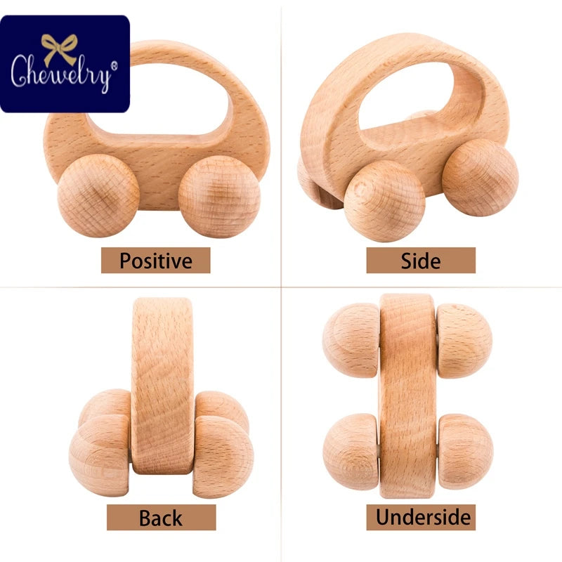 Wooden Toys Beech Wood Blocks 1pc Car Cartoon Educational Montessori Toys For Children Teething Baby Teethers Birthday Gift baby