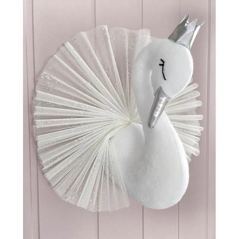 40CM Golden Crown Swan Doll Flamingo Wall Hanging Decoration Nordic Style Swan Stuffed Toy Birthday Gift Baby Room Nursery Decor