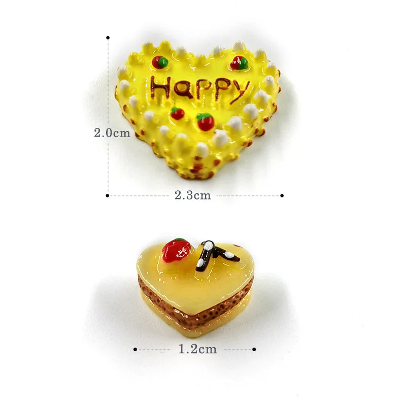 2pcs Birthday cherry Cake Simulation Food Miniature Figurine Pretend play Kitchen Toy Doll House DIY Accessories gift Baby Gift