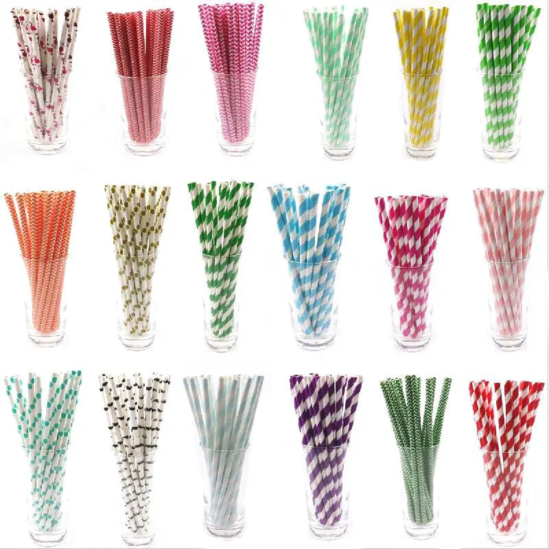 25pcs Drinking Paper Straws flamingo Straw halloween christmas Gift Baby Shower Decoration Party Event Supplies