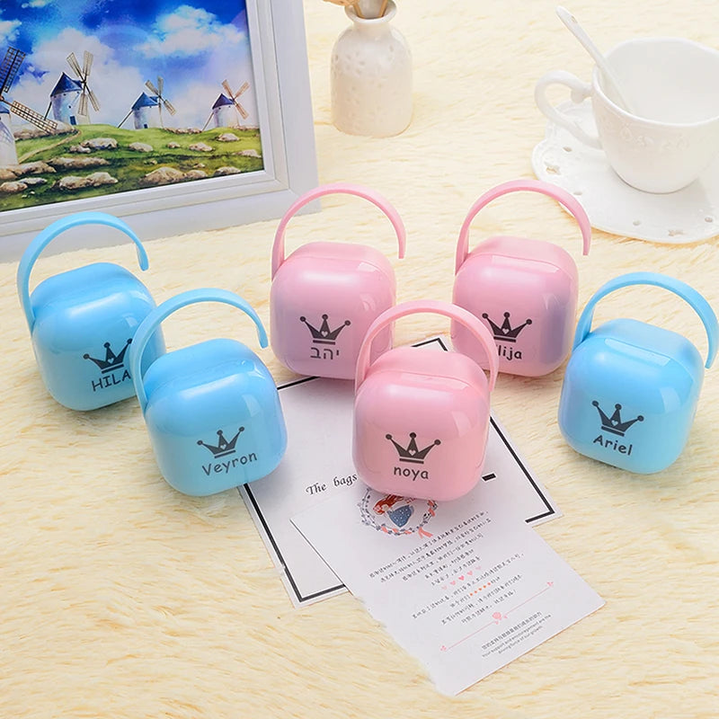 MIYOCAR personalized any name can make Pacifier Storage Box Nipple Dustproof Soother Container gift baby shower custom pacifier