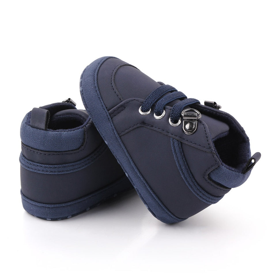 Baby Shoes Spring/Autumn Casual Shoe Sport Sneakers Baby Boys Shoes PU Elastic Band Soft-Soled Non-Slip Toddler Shoes For 0-18M