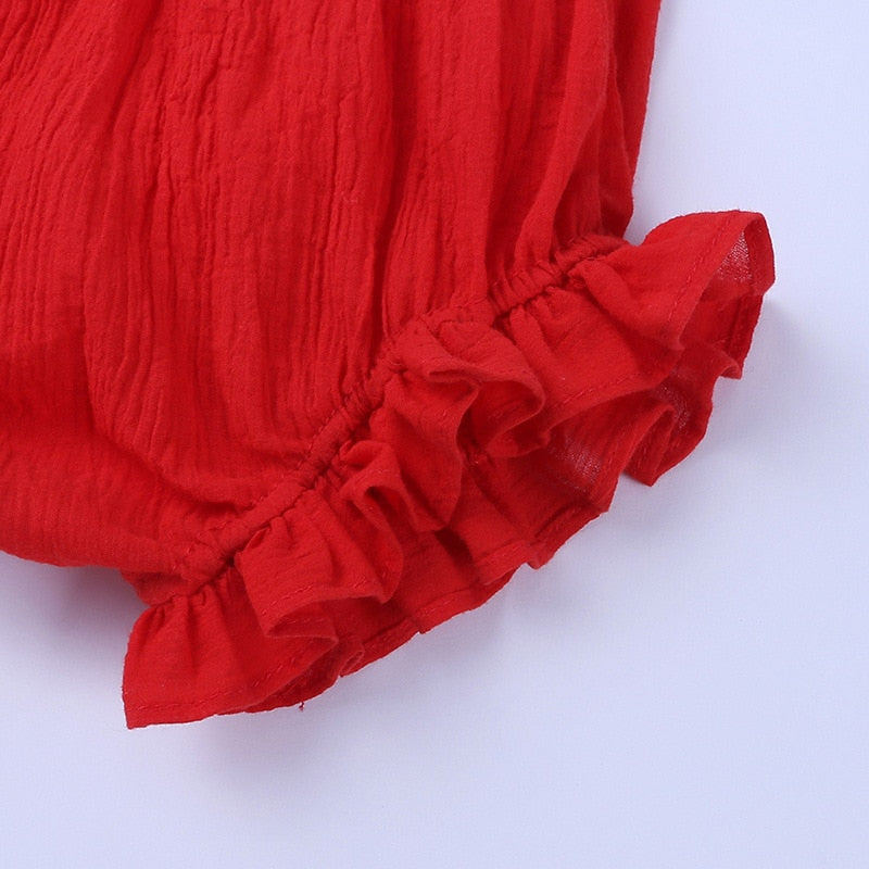 Summer Ruffled Baby Girl Shorts Candy Color Baby Bloomers Infant Cotton Linen PP Shorts Baby Shorts 1-3T Kids Clothes
